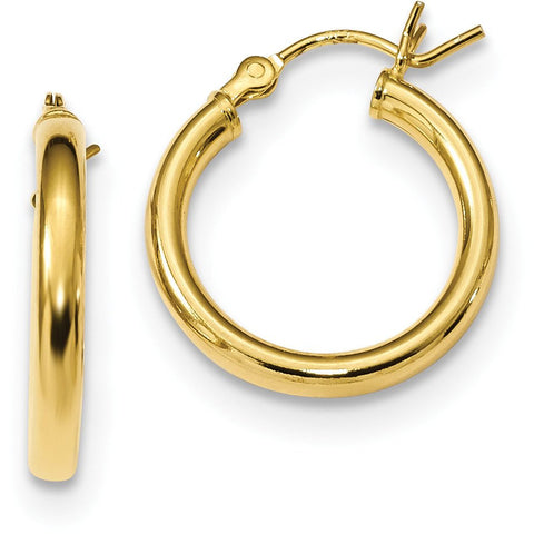 Sterling Silver Gold-Tone Polished Hoop Earrings QE13154 - shirin-diamonds