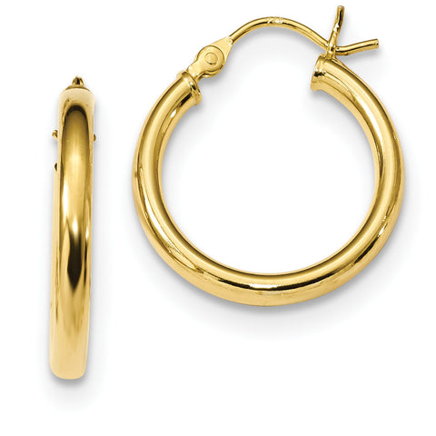 Sterling Silver Gold-Tone Polished Hoop Earrings QE13155 - shirin-diamonds