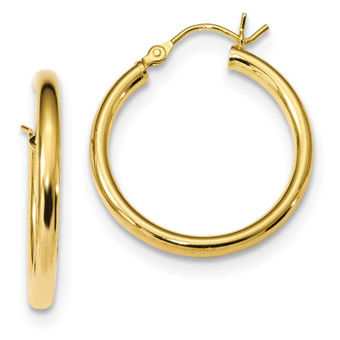Sterling Silver Gold-Tone Polished Hoop Earrings QE13156 - shirin-diamonds