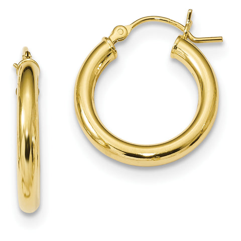 Sterling Silver Gold-Tone Polished Hoop Earrings QE13163 - shirin-diamonds