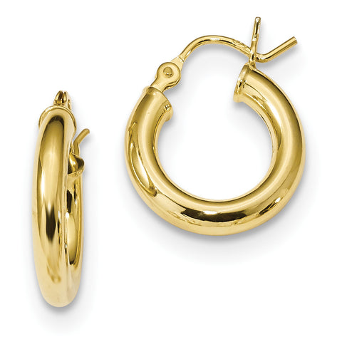 Sterling Silver Gold-Tone Polished Hoop Earrings QE13166 - shirin-diamonds