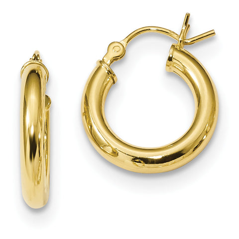 Sterling Silver Gold-Tone Polished Hoop Earrings QE13168 - shirin-diamonds
