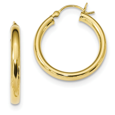Sterling Silver Gold-Tone Polished Hoop Earrings QE13172 - shirin-diamonds