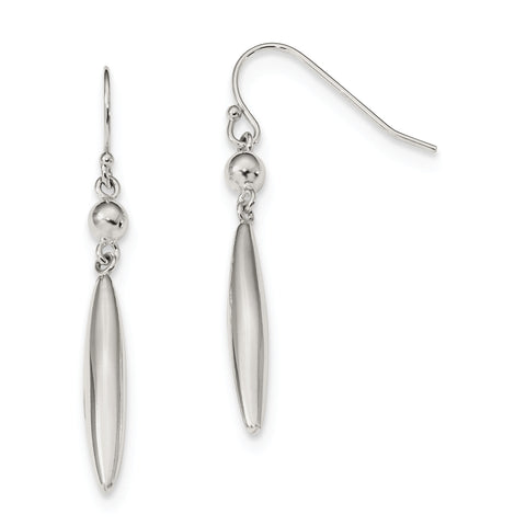 Sterling Silver Polished Dangle Shepherd Hook Earrings QE13596 - shirin-diamonds