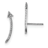 Sterling Silver Rhodium-plated CZ Arrow Ear Climber Post Earrings QE13667 - shirin-diamonds
