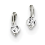 Sterling Silver CZ Post Earrings QE1703 - shirin-diamonds