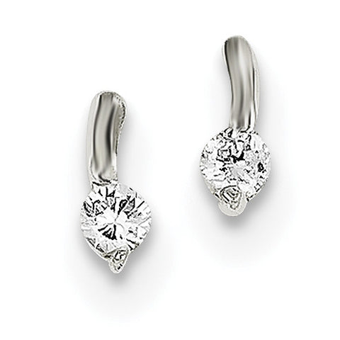 Sterling Silver CZ Post Earrings QE1703 - shirin-diamonds