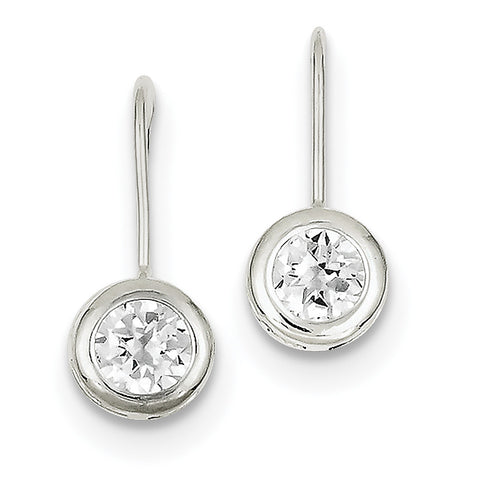 Sterling Silver Round CZ Earrings QE1749 - shirin-diamonds