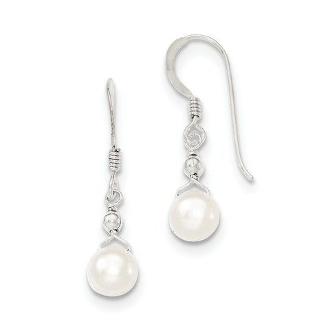 Sterling Silver Freshwater Cultured Pearl Dangle Earrings QE2054 - shirin-diamonds