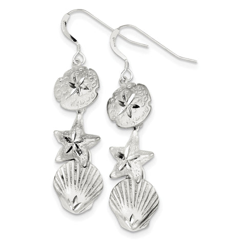 Sterling Silver Sea Life Earrings QE3336 - shirin-diamonds