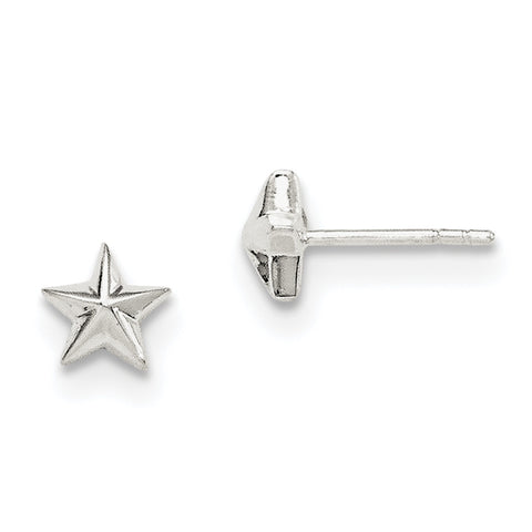 Sterling Silver Star Earrings QE3347 - shirin-diamonds