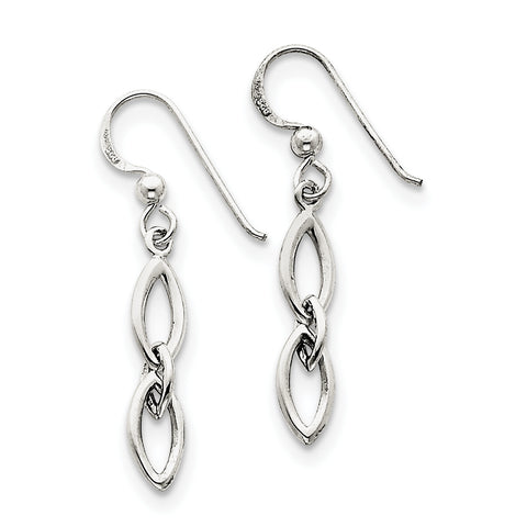 Sterling Silver Fancy Dangle Earrings QE3353 - shirin-diamonds