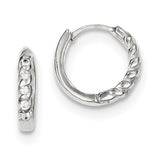 Sterling Silver Huggy Earrings QE3452 - shirin-diamonds