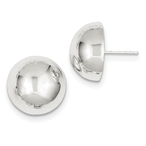 Sterling Silver 16mm Half Ball Earrings QE3495 - shirin-diamonds
