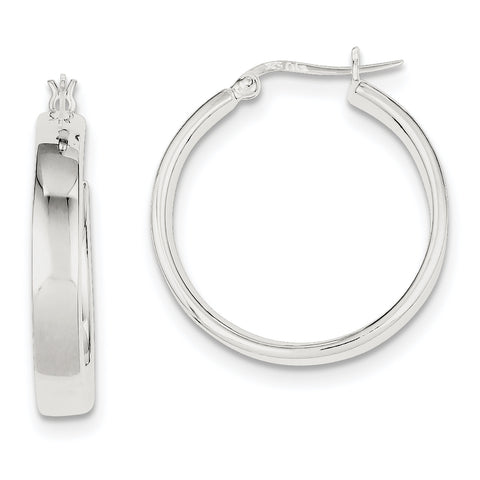 Sterling Silver Hoop Earrings QE3689 - shirin-diamonds