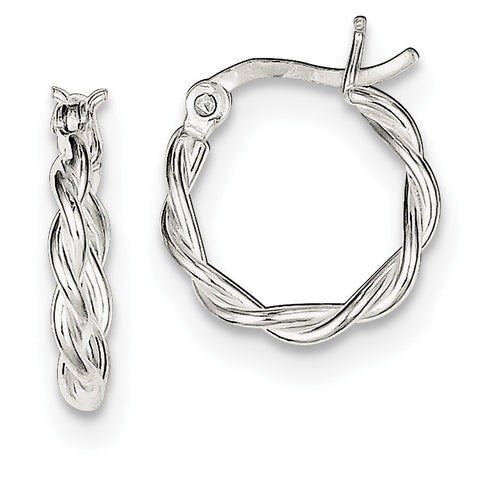 Sterling Silver Twisted Hoop Earrings QE3784 - shirin-diamonds