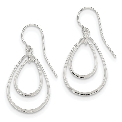 Sterling Silver Teardrop Dangle Earrings QE4067 - shirin-diamonds