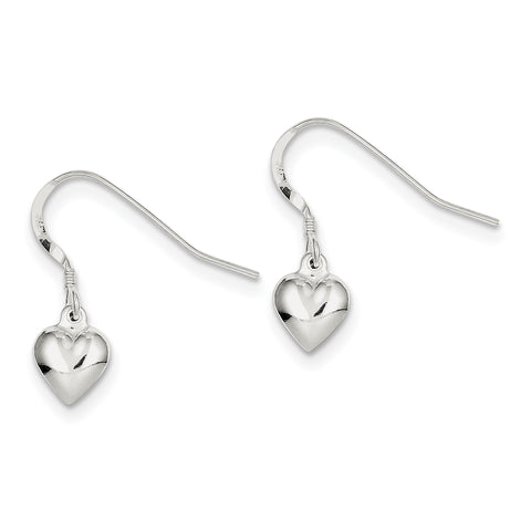 Sterling Silver Heart Dangle Earrings QE4204 - shirin-diamonds