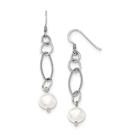 Sterling Silver FW Cultured Pearl Earrings QE4332 - shirin-diamonds