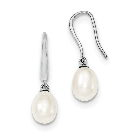 Sterling Silver FW Cultured Pearl Dangle Earrings QE4333 - shirin-diamonds