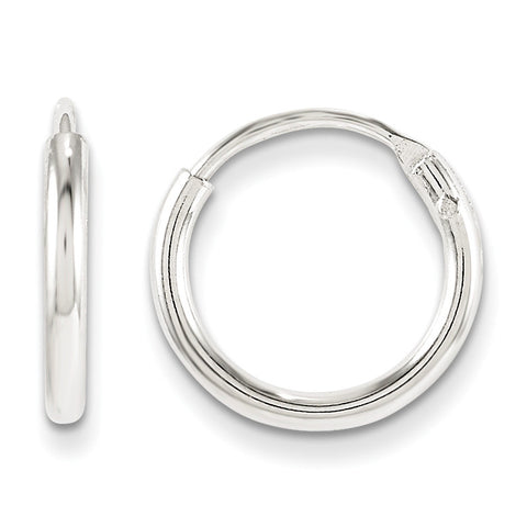 Sterling Silver 1.3mm Hoop Earrings QE4345 - shirin-diamonds