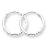 Sterling Silver 1.3mm Hoop Earrings QE4346 - shirin-diamonds