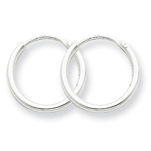 Sterling Silver 1.3mm Hoop Earrings QE4346 - shirin-diamonds