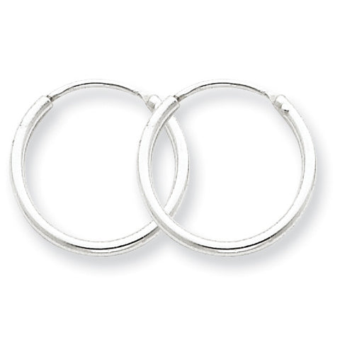 Sterling Silver 1.3mm  Hoop Earrings QE4347 - shirin-diamonds