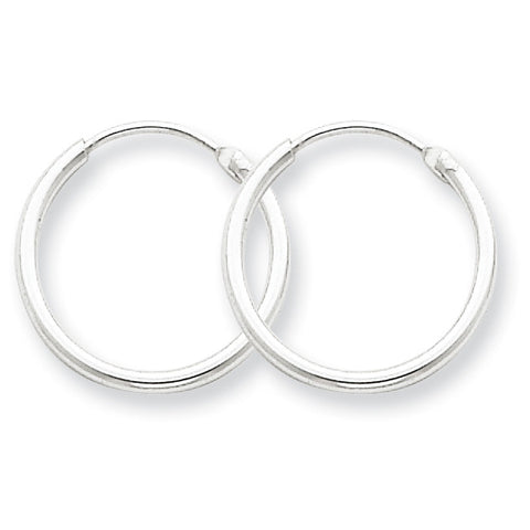 Sterling Silver 1.3mm  Hoop Earrings QE4348 - shirin-diamonds