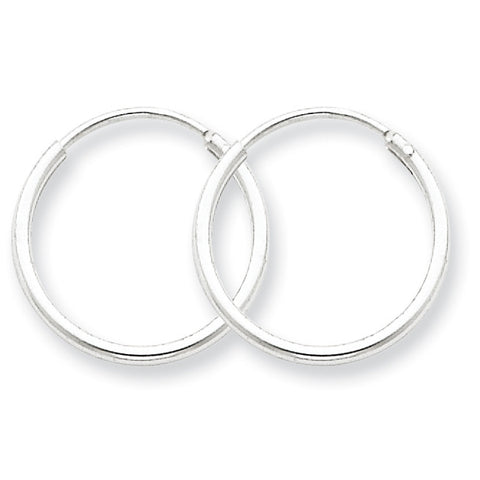 Sterling Silver 1.3mm  Hoop Earrings QE4349 - shirin-diamonds