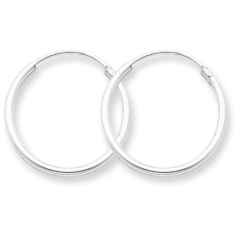 Sterling Silver 1.3mm  Hoop Earrings QE4350 - shirin-diamonds