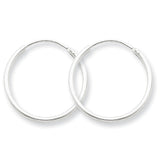 Sterling Silver 1.3mm  Hoop Earrings QE4351 - shirin-diamonds
