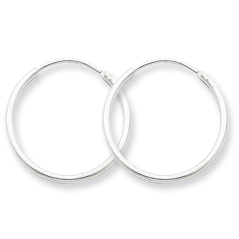 Sterling Silver 1.3mm  Hoop Earrings QE4351 - shirin-diamonds