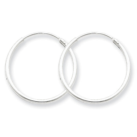 Sterling Silver 1.3mm  Hoop Earrings QE4352 - shirin-diamonds