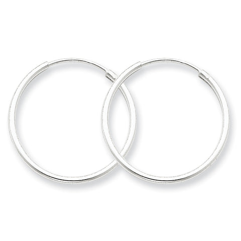 Sterling Silver 1.3mm  Hoop Earrings QE4353 - shirin-diamonds