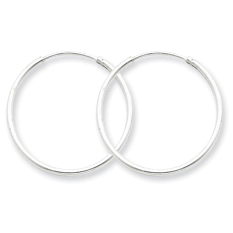 Sterling Silver 1.3mm  Hoop Earrings QE4354 - shirin-diamonds