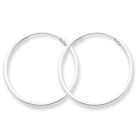 Sterling Silver 1.3mm  Hoop Earrings QE4355 - shirin-diamonds