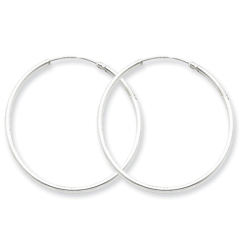 Sterling Silver 1.3mm  Hoop Earrings QE4356 - shirin-diamonds