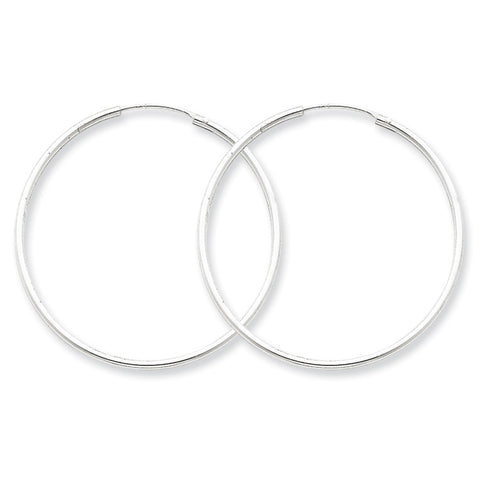 Sterling Silver 1.3mm  Hoop Earrings QE4357 - shirin-diamonds