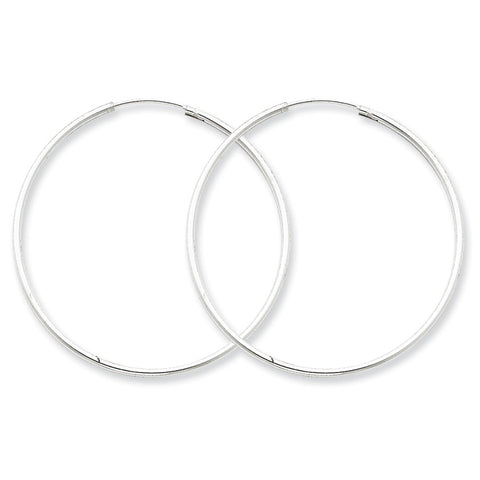 Sterling Silver 1.3mm  Hoop Earrings QE4358 - shirin-diamonds