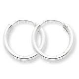 Sterling Silver 2mm  Hoop Earrings QE4365 - shirin-diamonds