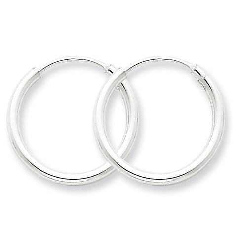 Sterling Silver 2mm  Hoop Earrings QE4367 - shirin-diamonds