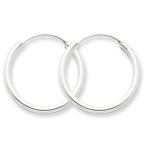 Sterling Silver 2mm  Hoop Earrings QE4368 - shirin-diamonds