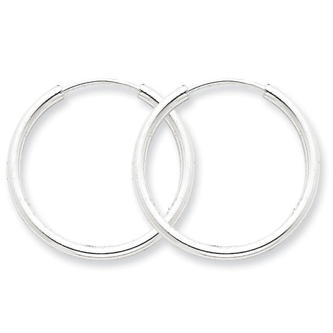 Sterling Silver 2mm  Hoop Earrings QE4369 - shirin-diamonds