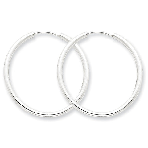 Sterling Silver 2mm Hoop Earrings QE4370 - shirin-diamonds