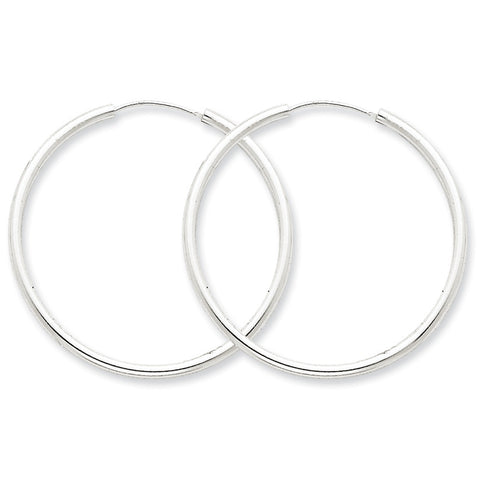 Sterling Silver 2mm  Hoop Earrings QE4372 - shirin-diamonds