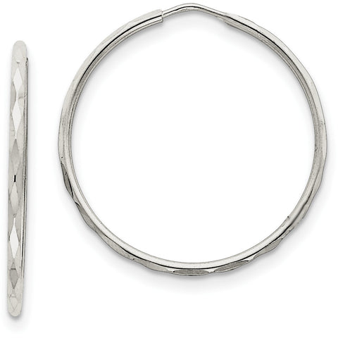 Sterling Silver D/C Hoop Earrings QE4658 - shirin-diamonds