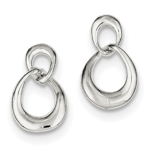 Sterling Silver Fancy Dangle Earrings QE4675 - shirin-diamonds