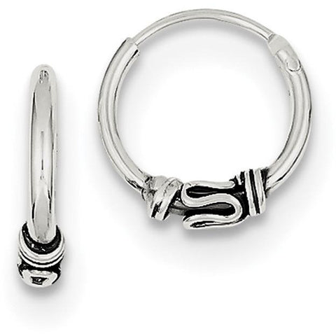 Sterling Silver Hoop Earrings QE4742 - shirin-diamonds