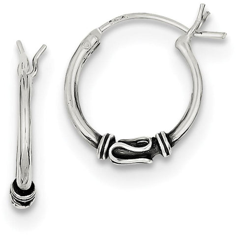 Sterling Silver Hoop Earrings QE4743 - shirin-diamonds
